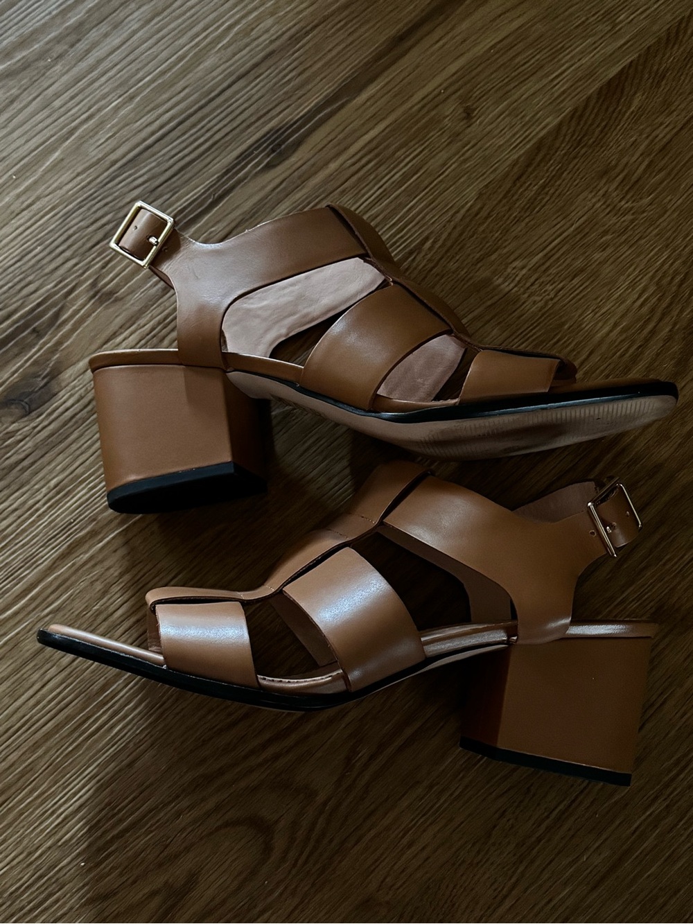 Women's JCrew Dylan fisherman block-heel sandals in leather Tan 9.5 - Picture 7 of 10